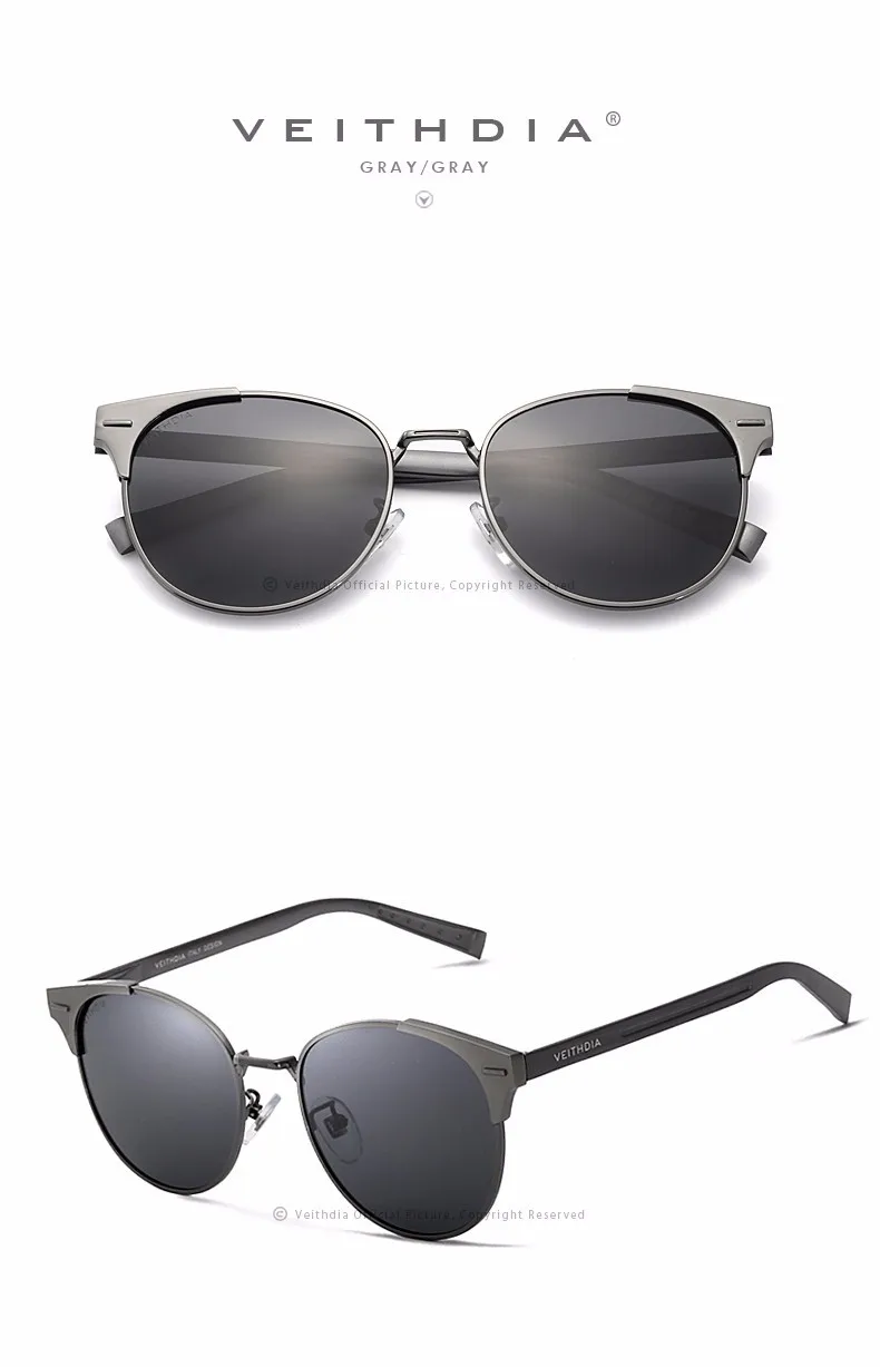 VEITHDIA Unisex Retro Aluminum Brand Sunglasses Polarized Lens Vintage Eyewear Accessories Sun Glasses Oculos For Men Women 6109 18