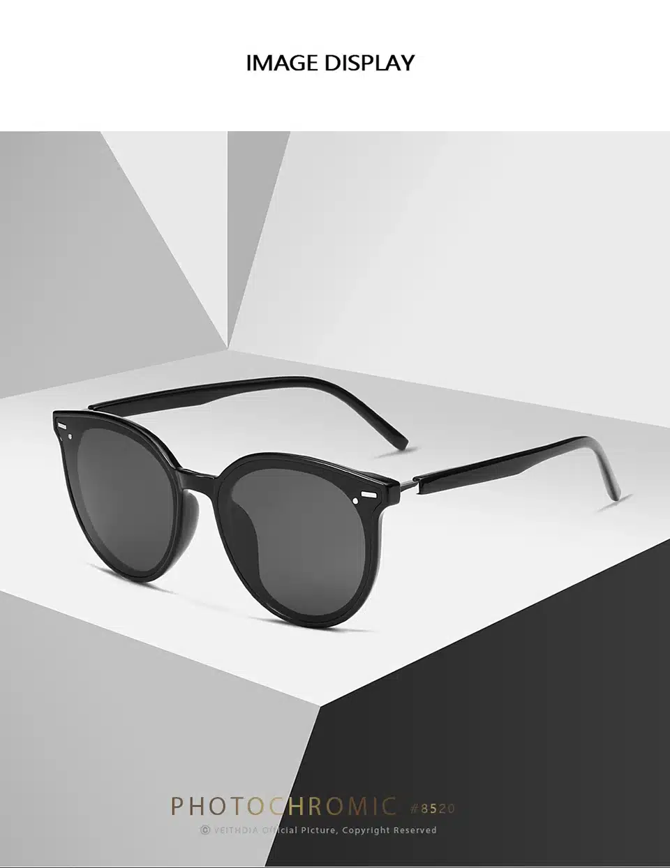 VEITHDIA Brand Photochromic Womens Sunglasses Polarized Mirror Lens Vintage Day Night Dual Sun Glasses Female For Women V8520 12