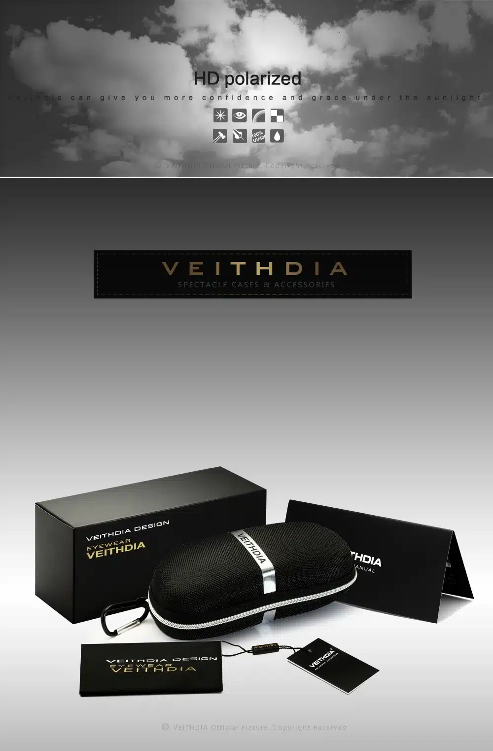 VEITHDIA Brand Photochromic Womens Sunglasses Polarized Mirror Lens Vintage Day Night Dual Sun Glasses Female For Women V8520 32