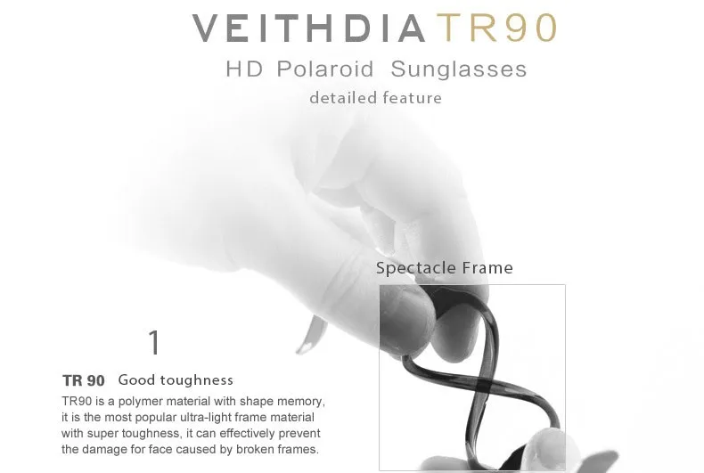 VEITHDIA Women Fashion Big Oversize Sunglasses Polarized Sun Glasses Ladies Vintage oculos de sol feminino For Women VT7011 7