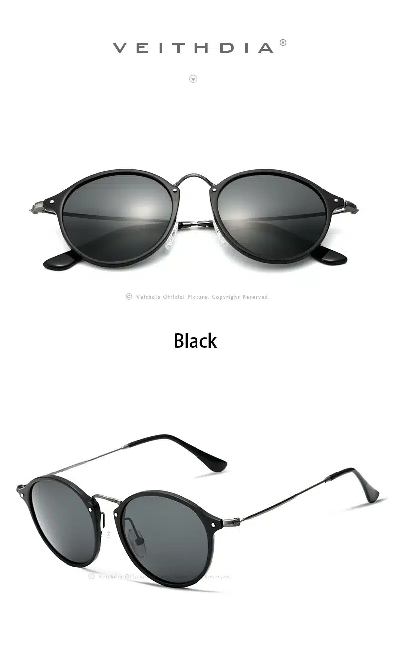 VEITHDIA Fashion vintage Unisex Aviation Aluminum Round Polarized SunGlasses Men Women brand designer Sun glasses Eyewear 6358 16