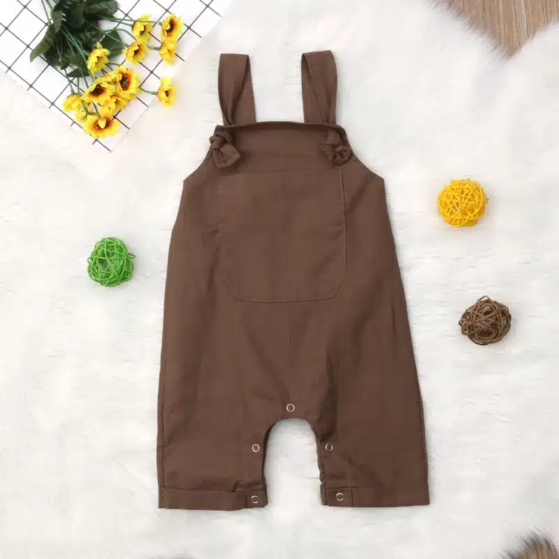 Newborn Baby Boys Girls Solid Dungarees Bib Pants Infant Romper Jumpsuit Overalls Outfits 2019 Toddler New Fashion Baby Clothes 10