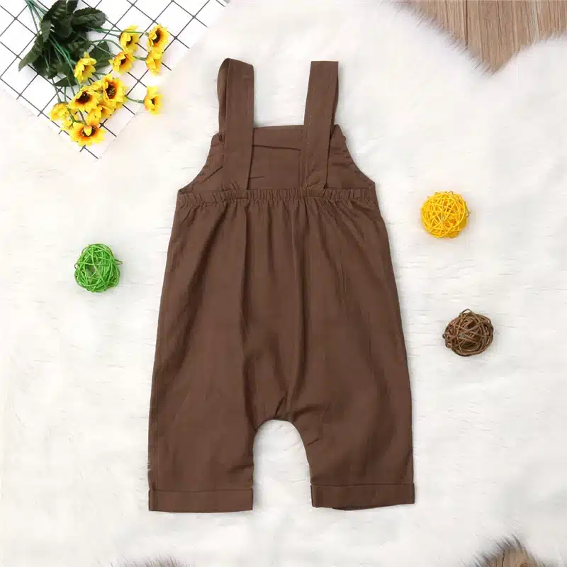 Newborn Baby Boys Girls Solid Dungarees Bib Pants Infant Romper Jumpsuit Overalls Outfits 2019 Toddler New Fashion Baby Clothes 12