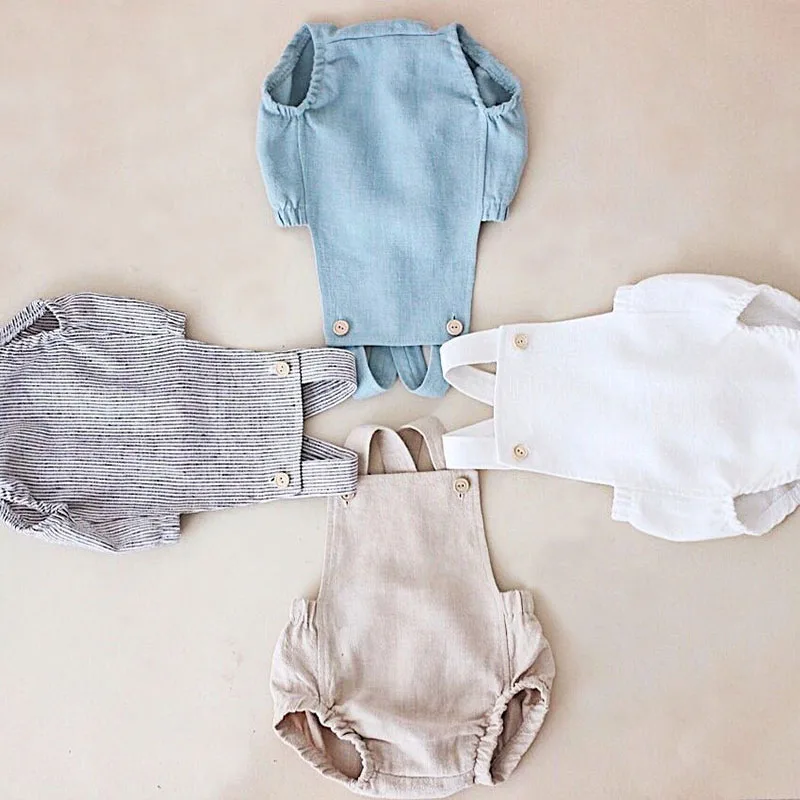 Baby Boys Romper Summer Infant Cotton Newborn Rompers New Born Baby One-pieces Boy Suspender Jumpsuits Baby Boy Clothes Outfits 4