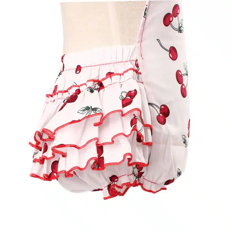 2019 Cotton Baby Girl Rompers Headband Set Sleeveless Toddler Ruffled Cherry pattern Romper Photography Props Clothes YC053 21