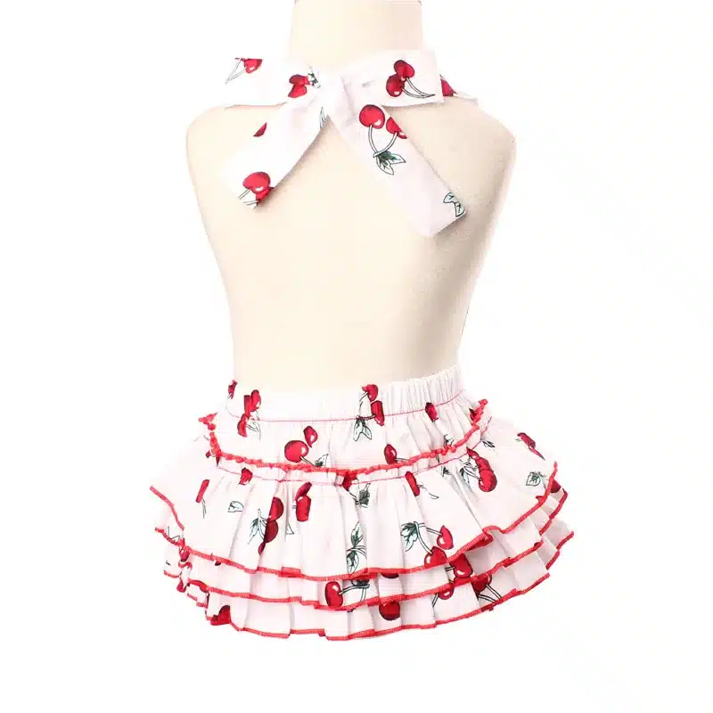 2019 Cotton Baby Girl Rompers Headband Set Sleeveless Toddler Ruffled Cherry pattern Romper Photography Props Clothes YC053 22