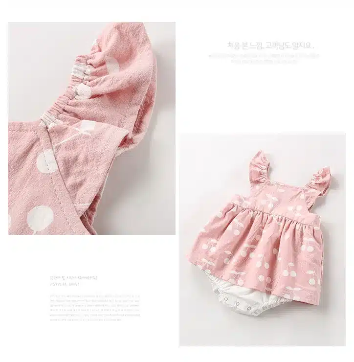 Baby Clothes baby rompers New Summer Clothes 2019 spring Fashion cute cherry Prints kids clothing rompers dress with hat 20