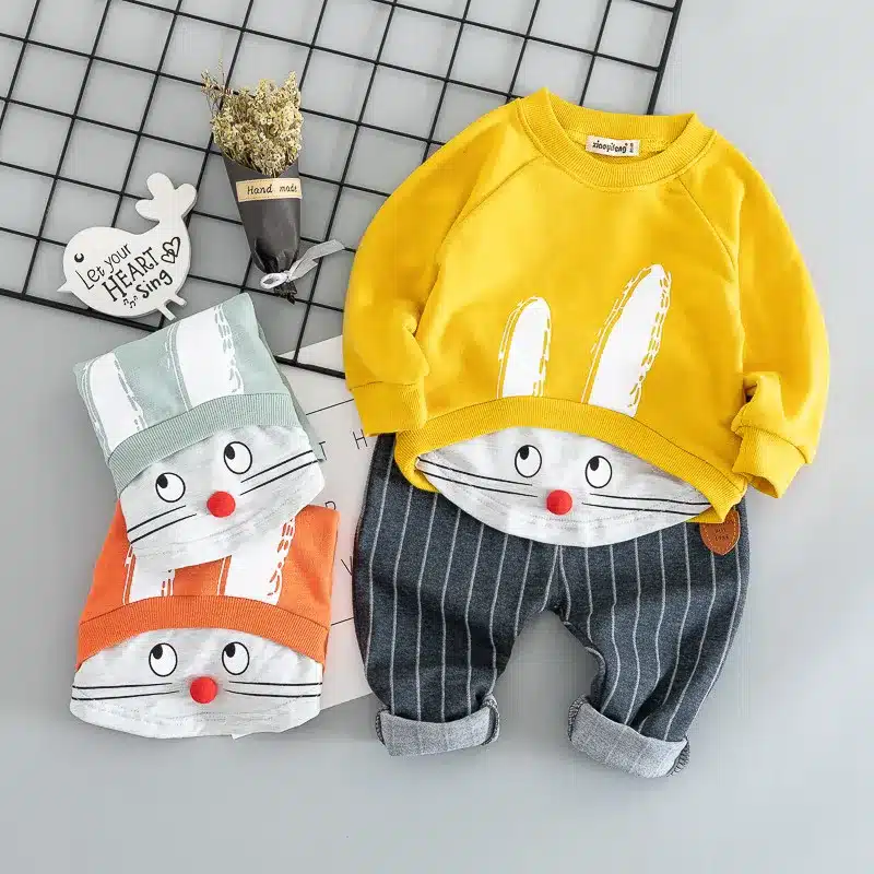 Cotton autumn active casual cartoon kid suit children set baby clothing boys clothing girl clothing baby clothes clothing set 2