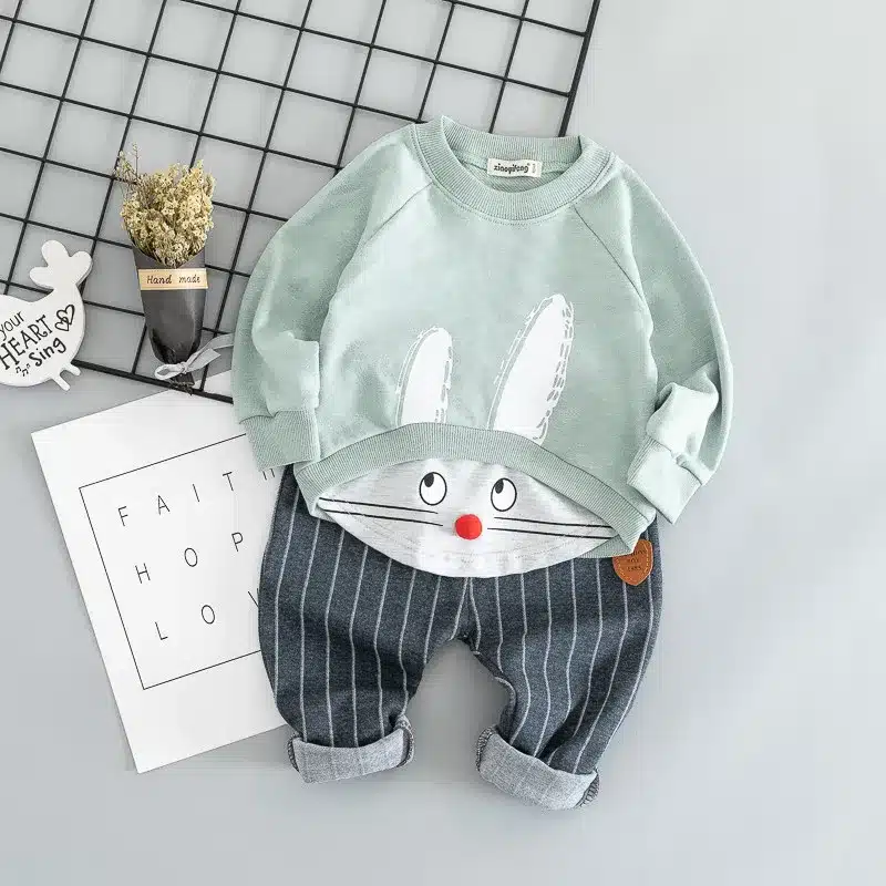 Cotton autumn active casual cartoon kid suit children set baby clothing boys clothing girl clothing baby clothes clothing set 5