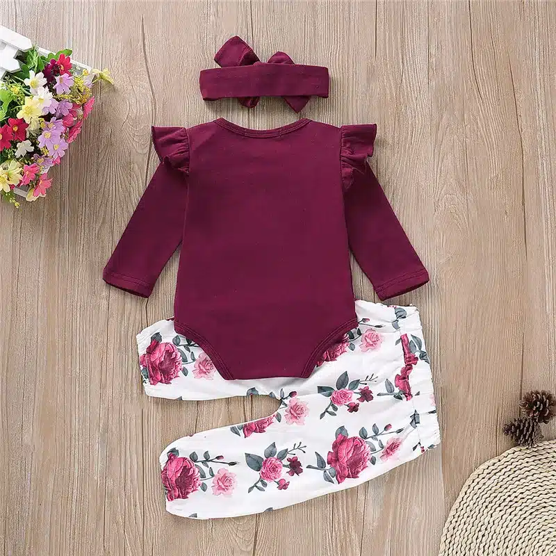Wisefin Floral Baby Girl Clothes Long Sleeve Autumn Winter Newborn Outfit For Girl Casual Flower Print Infant Girl Clothing Set 14