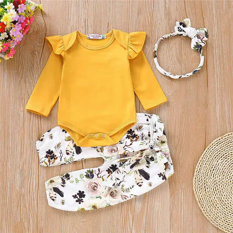 Wisefin Floral Baby Girl Clothes Long Sleeve Autumn Winter Newborn Outfit For Girl Casual Flower Print Infant Girl Clothing Set 20