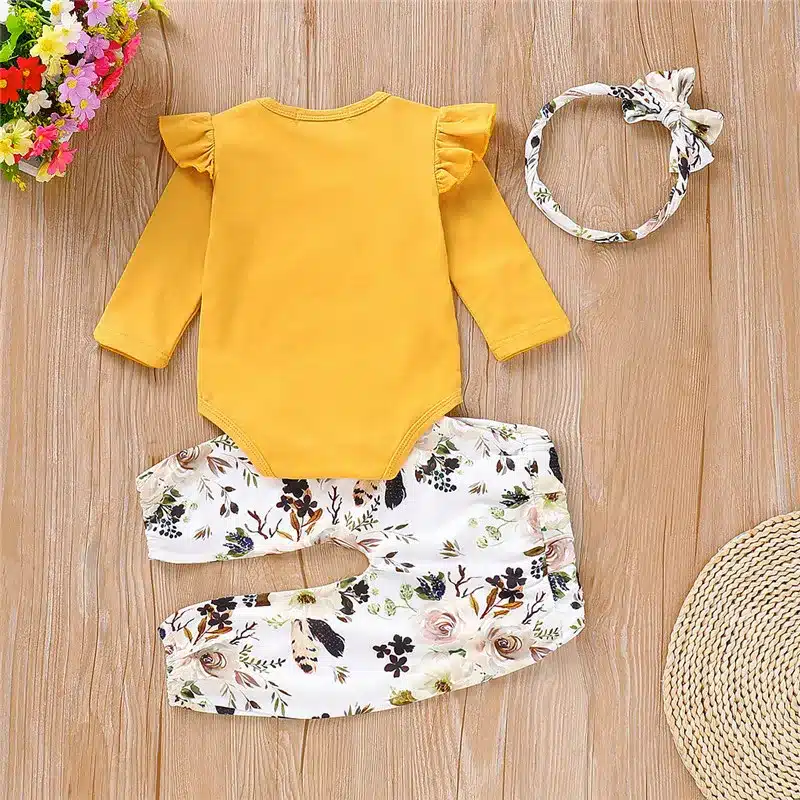 Wisefin Floral Baby Girl Clothes Long Sleeve Autumn Winter Newborn Outfit For Girl Casual Flower Print Infant Girl Clothing Set 21