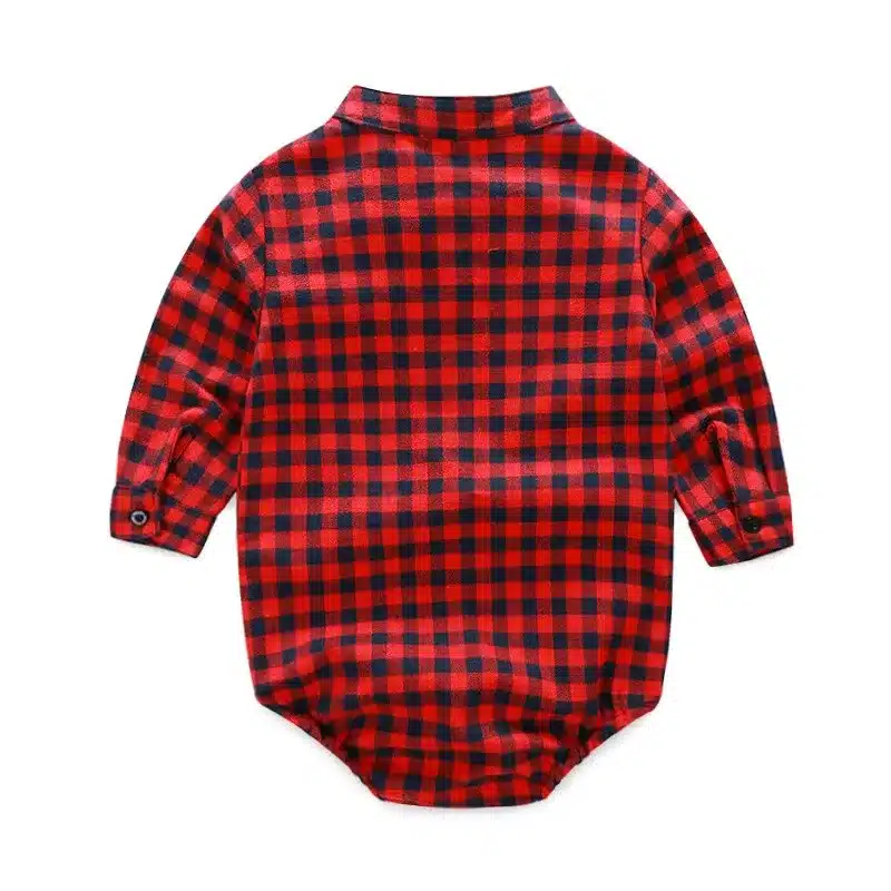 Newborns clothes new red plaid rompers shirts+jeans baby boys clothes bebes clothing set 13