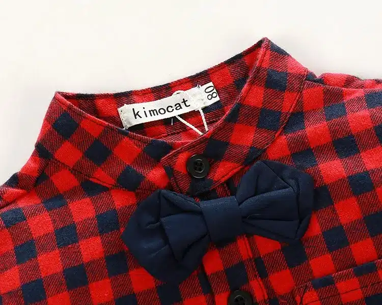 Newborns clothes new red plaid rompers shirts+jeans baby boys clothes bebes clothing set 14
