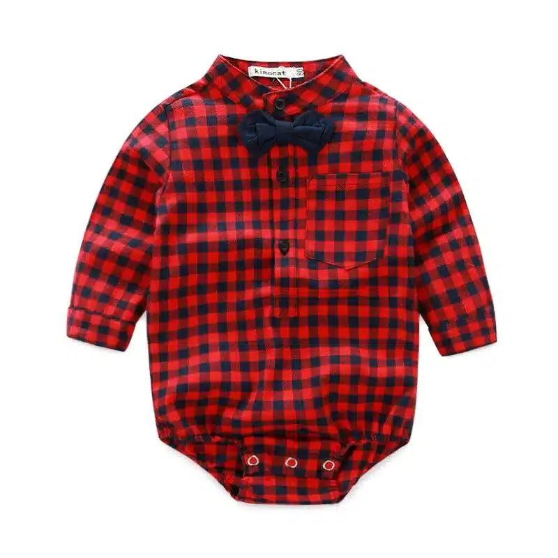 Newborns clothes new red plaid rompers shirts+jeans baby boys clothes bebes clothing set 15