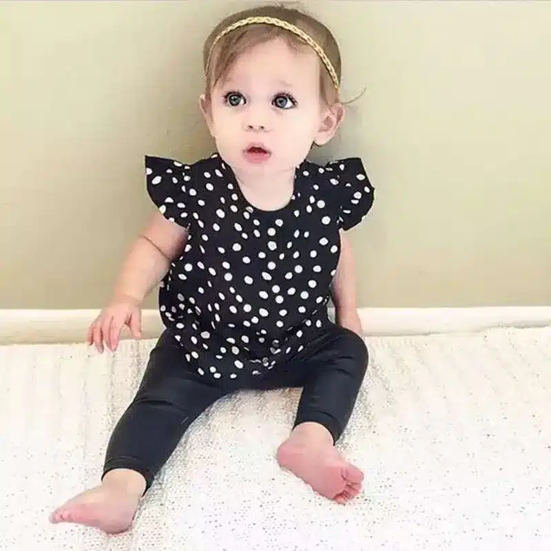 Sodawn 2018 Fashion Summer Style DOT Baby Girl Clothes COTTON Clothing Set Baby Clothing 26