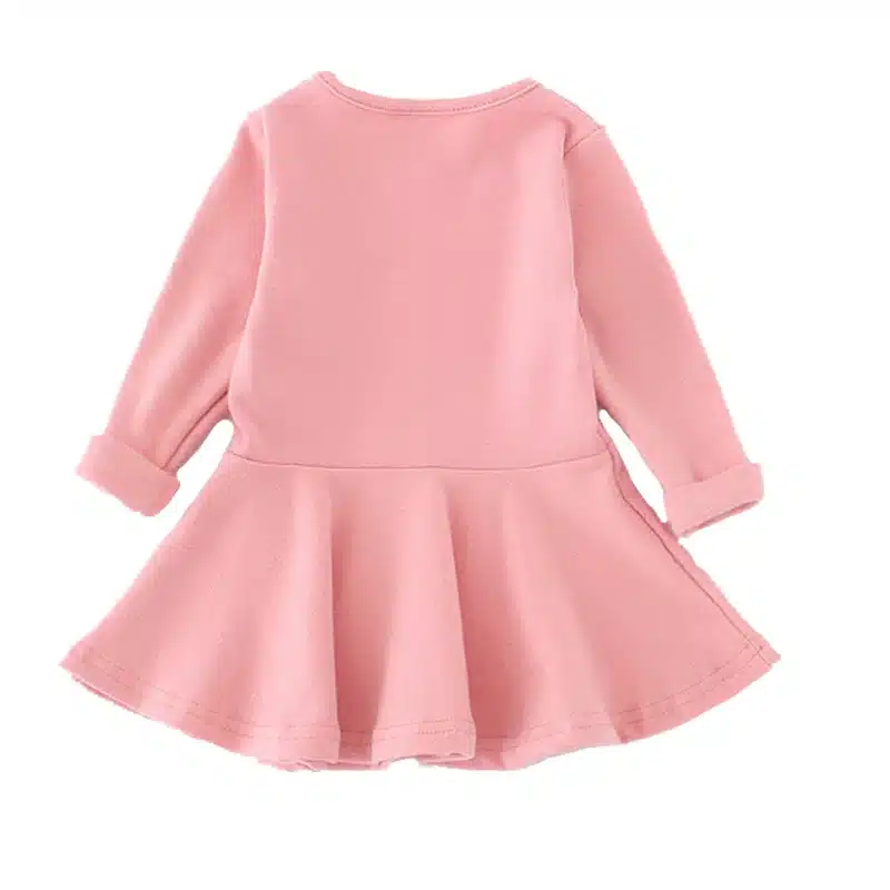 Girls Dress princess Autumn Kids Dresses for Baby Girls clothes Long Petal Sleevel solid Children Clothing 1-4Y 1