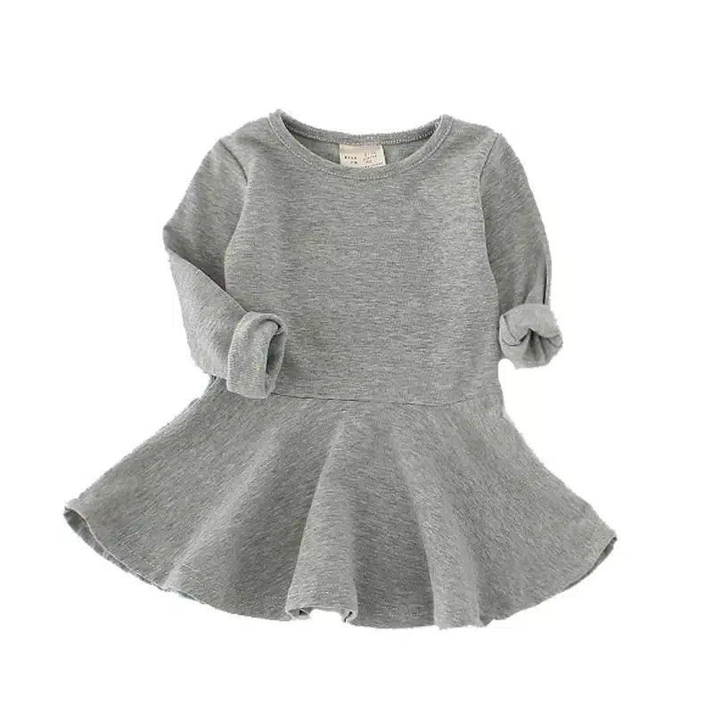 Girls Dress princess Autumn Kids Dresses for Baby Girls clothes Long Petal Sleevel solid Children Clothing 1-4Y 10