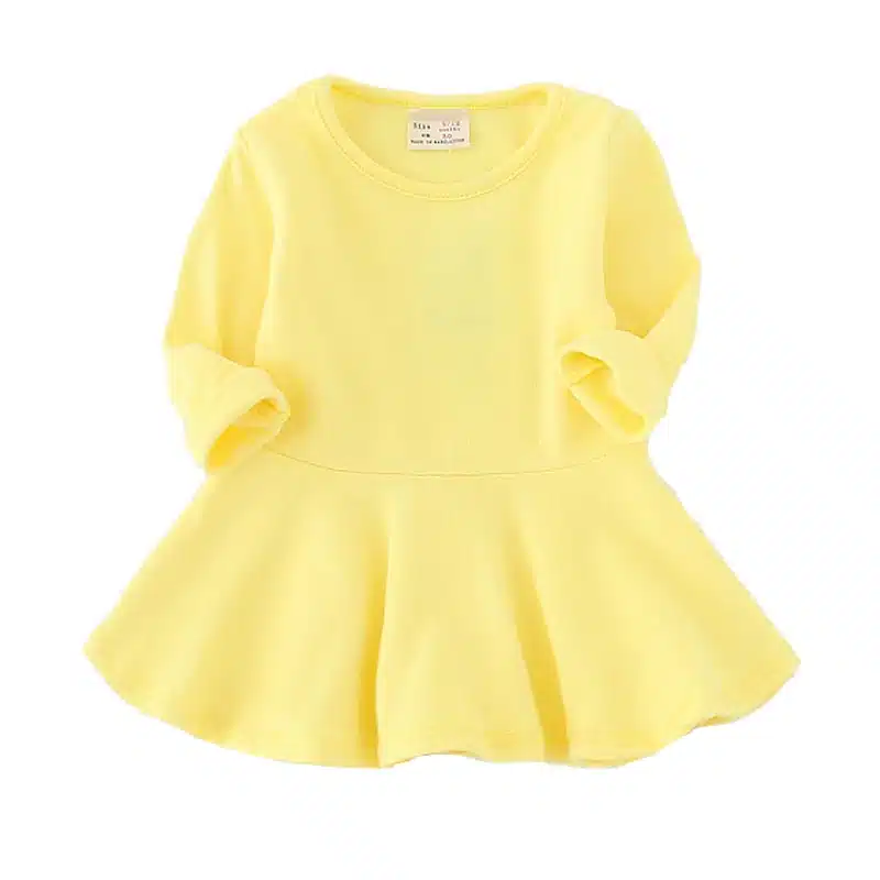 Girls Dress princess Autumn Kids Dresses for Baby Girls clothes Long Petal Sleevel solid Children Clothing 1-4Y 11