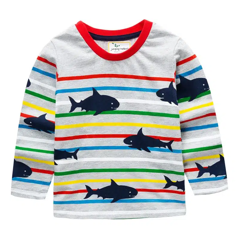 Jumping meters Boys Tshirt Baby Boy Clothes Forklift Pattern Children T shirts Toddler Boy Long Sleeve Tops 2018 Brand boy shirt 15
