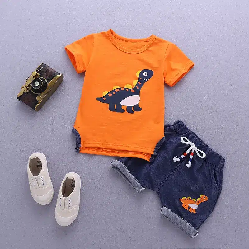 Baby Boys Clothes Sets Children Clothing Summer Short Sleeve Tracksuit For Boys Sport Suits Animal Costume For Kids Clothes 4