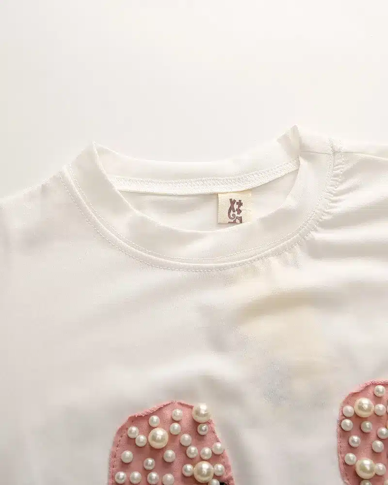 Baby Girls Clothes Sets 2019 Summer Heart Printed Girl Short Sleeve Tops Shirts + Shorts Casual Kids Children's Clothing Suit 32