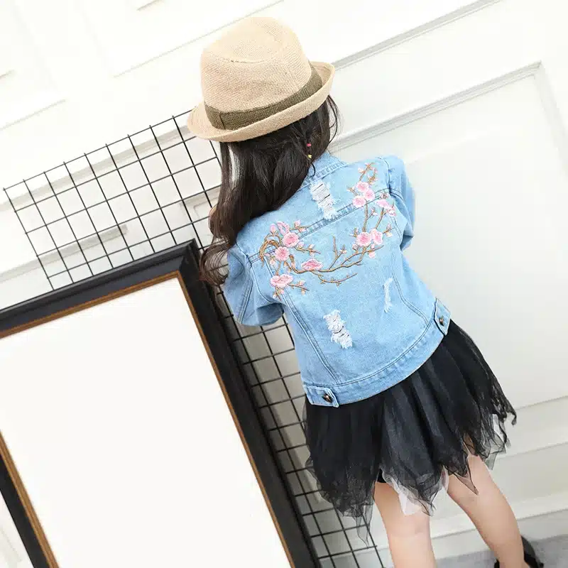 LILIGIRL Long-Sleeve Kids Denim Jackets for Girls Baby Embroidered Coat Clothes 2-8Y 2019 Children Spring Fashion Outwear New 5