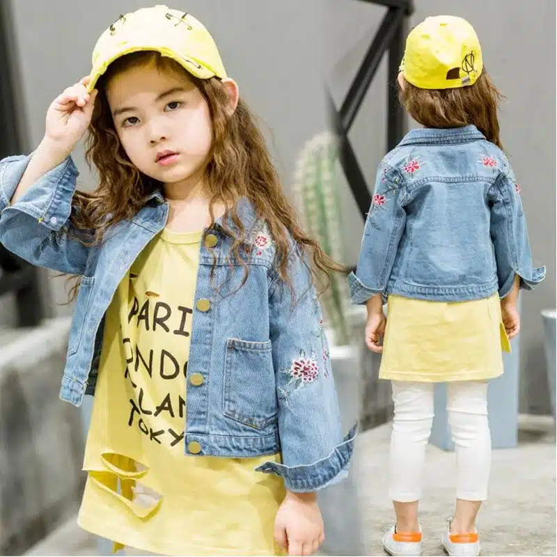 LILIGIRL Long-Sleeve Kids Denim Jackets for Girls Baby Embroidered Coat Clothes 2-8Y 2019 Children Spring Fashion Outwear New 17