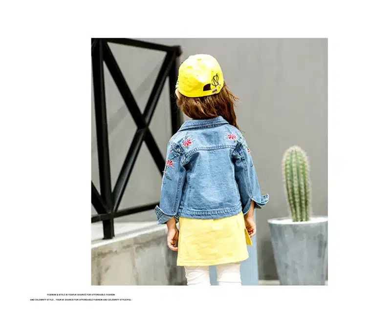 LILIGIRL Long-Sleeve Kids Denim Jackets for Girls Baby Embroidered Coat Clothes 2-8Y 2019 Children Spring Fashion Outwear New 19