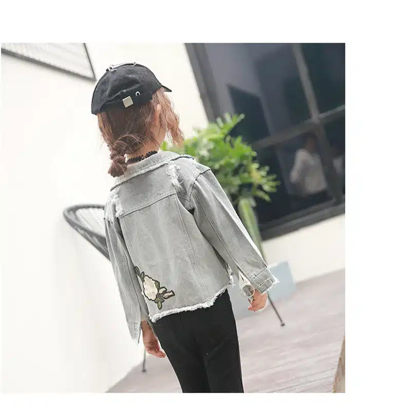 LILIGIRL Long-Sleeve Kids Denim Jackets for Girls Baby Embroidered Coat Clothes 2-8Y 2019 Children Spring Fashion Outwear New 22