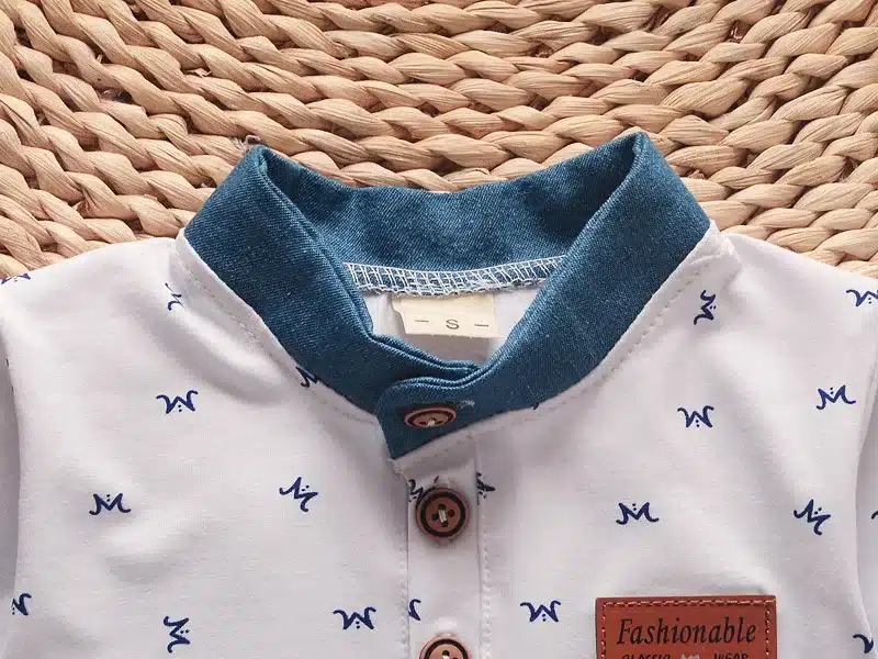 BibiCola baby boys summer clothes newborn children clothing sets for boy short sleeve shirts + jeans cool denim shorts suit 12