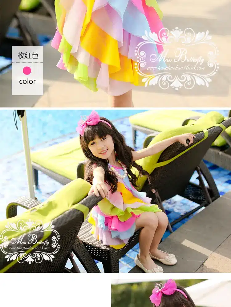 New baby girls dress summer style sleeveless fancy dress for girls party beach dress baby kids fashion clothes children dress 4