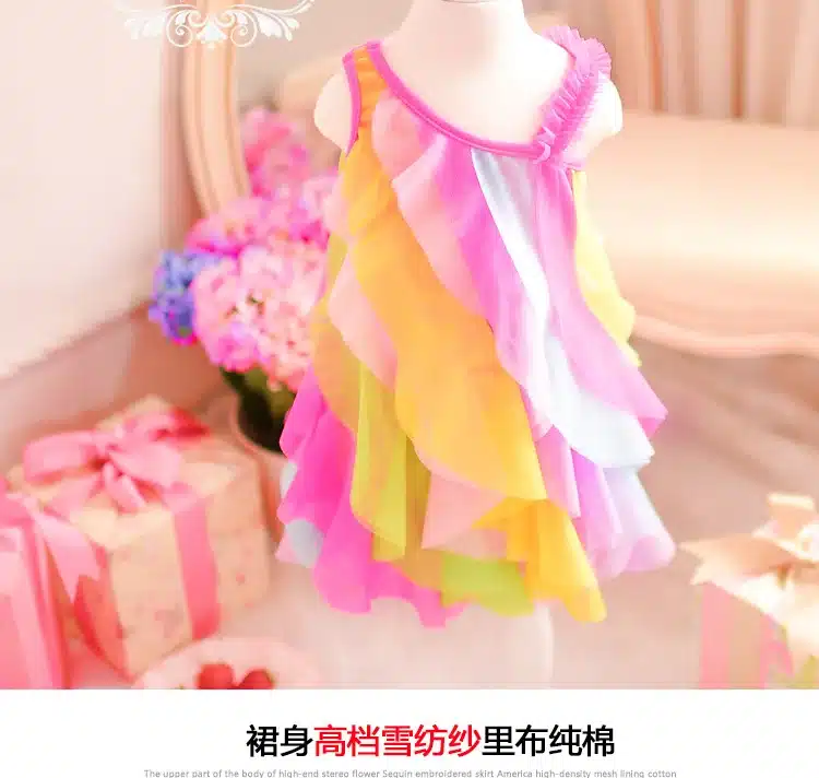 New baby girls dress summer style sleeveless fancy dress for girls party beach dress baby kids fashion clothes children dress 7