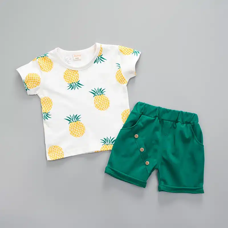Baby Boys Girls Summer Clothes Fashion Cotton Set Printed Fruit Sports Suit For A Boy T-Shirt + Shorts Children'S Clothing 5