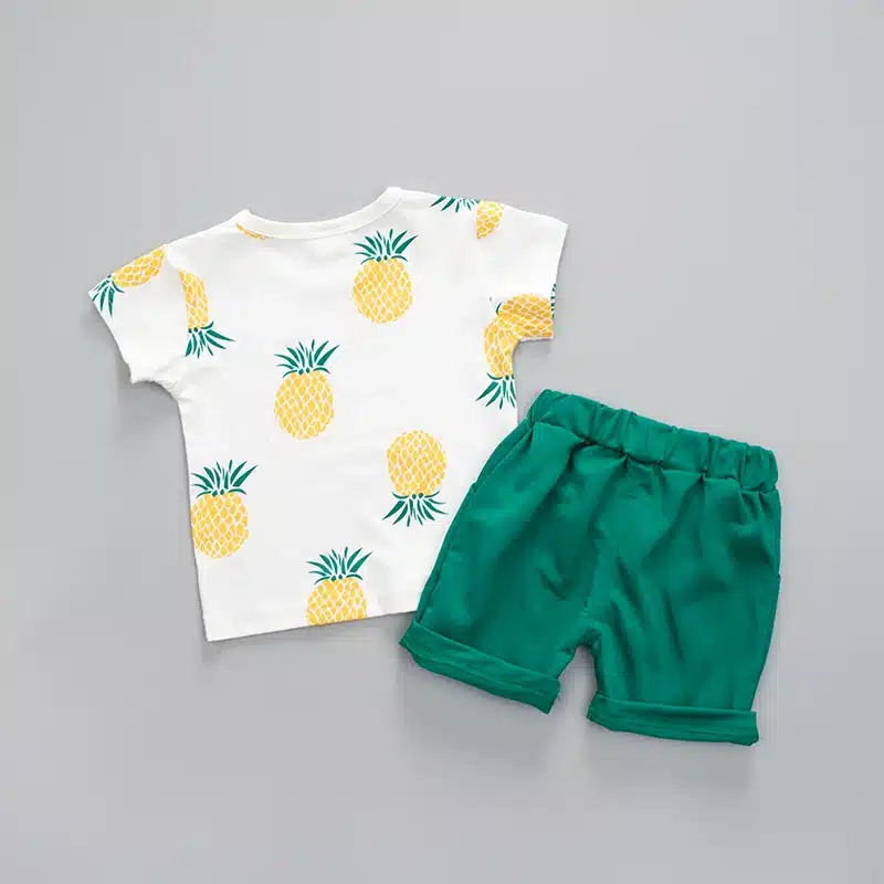 Baby Boys Girls Summer Clothes Fashion Cotton Set Printed Fruit Sports Suit For A Boy T-Shirt + Shorts Children'S Clothing 6