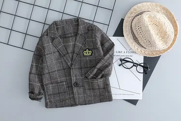 HYLKIDHUOSE Baby Boy Clothing Sets Male Children Clothes Suits Kid Gentleman Style Coats T Shirt Pants Grid Infant Clothes 16