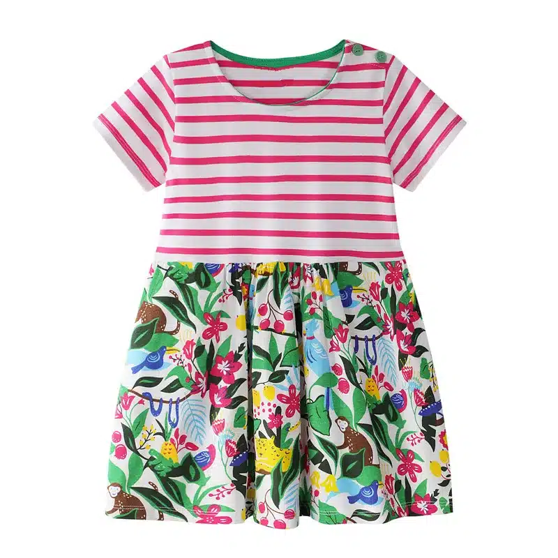 VIDMID New Girls Dresses Cotton Brand summer Baby Girls Dress Princess Dress Kids girls Clothes children's short sleeve clothing 15