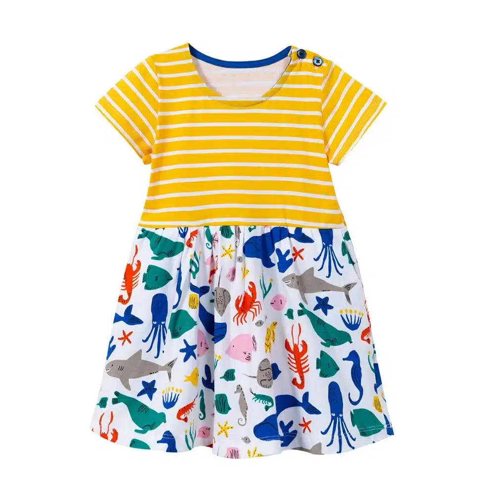 VIDMID New Girls Dresses Cotton Brand summer Baby Girls Dress Princess Dress Kids girls Clothes children's short sleeve clothing 30