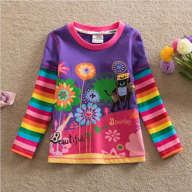 VIKITA T Shirts Children Kids Child T-Shirt Long Sleeve T Shirt For Girls Tops Baby Tshirt Tee Shirt Fille Girls Clothes L328 12