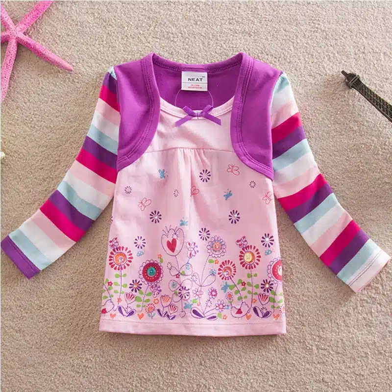 VIKITA T Shirts Children Kids Child T-Shirt Long Sleeve T Shirt For Girls Tops Baby Tshirt Tee Shirt Fille Girls Clothes L328 23
