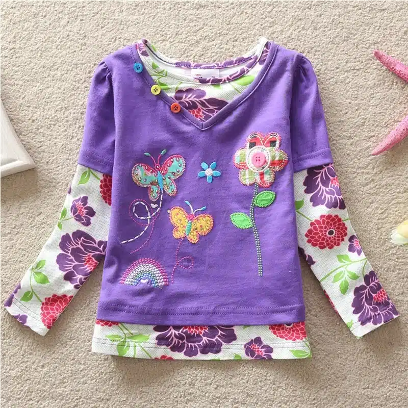 VIKITA T Shirts Children Kids Child T-Shirt Long Sleeve T Shirt For Girls Tops Baby Tshirt Tee Shirt Fille Girls Clothes L328 24
