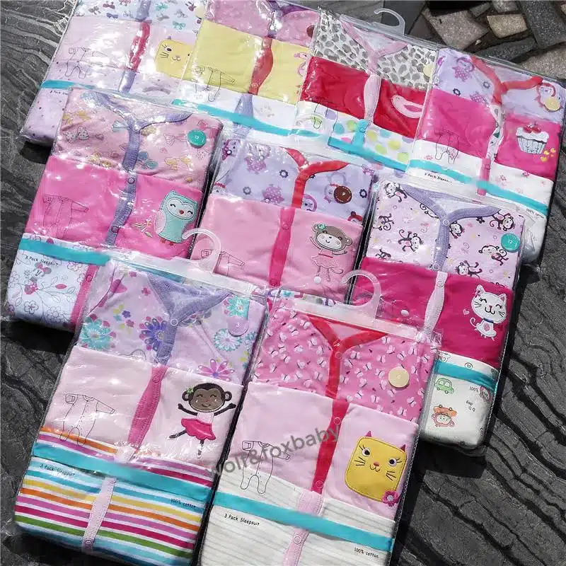 Retail 3pcs/pack 0-12months long-Sleeved Baby Infant cartoon footies for boys girls jumpsuits Clothing newborn clothes 18