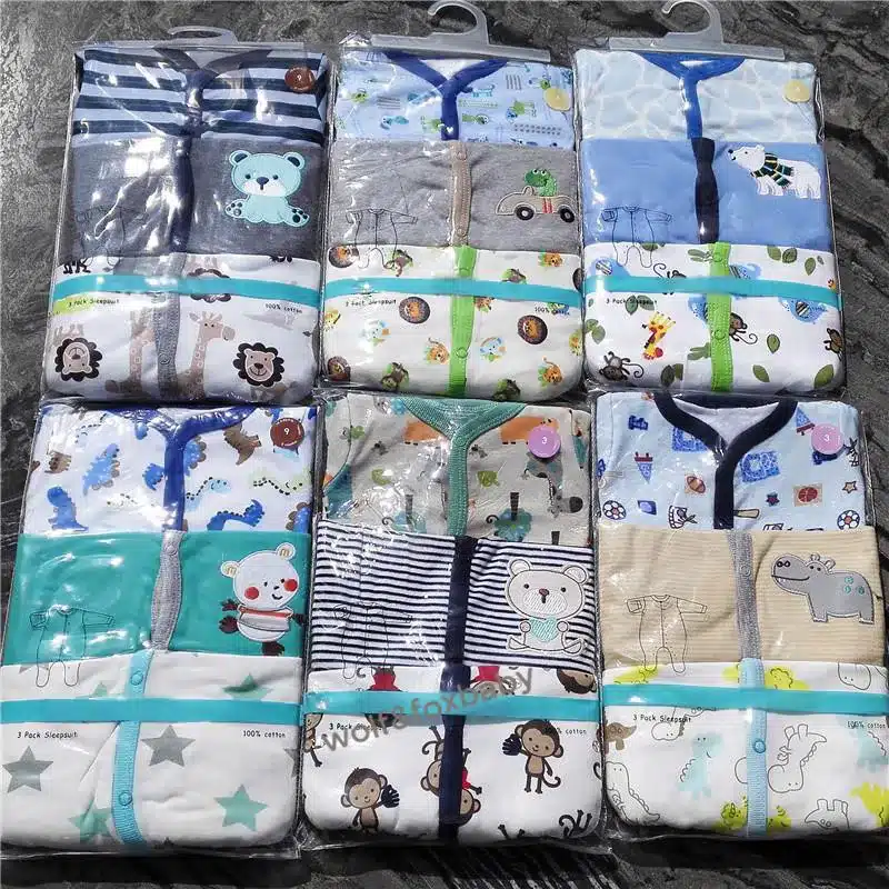Retail 3pcs/pack 0-12months long-Sleeved Baby Infant cartoon footies for boys girls jumpsuits Clothing newborn clothes 19
