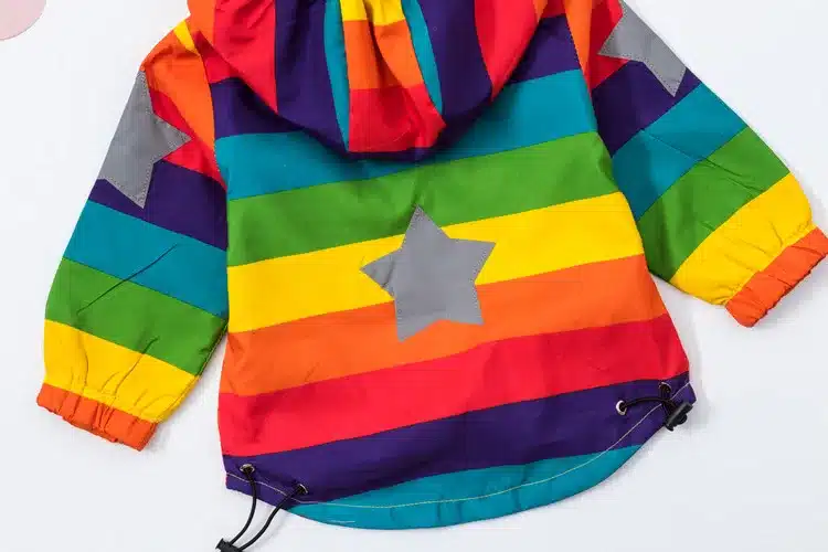Baby Girl Jacket Boy Hooded Coat Sunscreen Clothes Rainbow Stripe Jacket Baby Boy Long Sleeves Spring And Autumn Kids Clothes 2Y 16