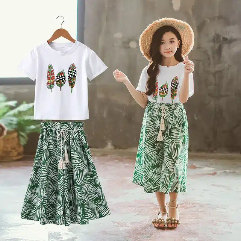 Summer Girls Clothes Sets Baby Girl Short Sleeve Shirt Top+Shorts Suits Kids Clothing Printed Children's Clothes 2pcs 10