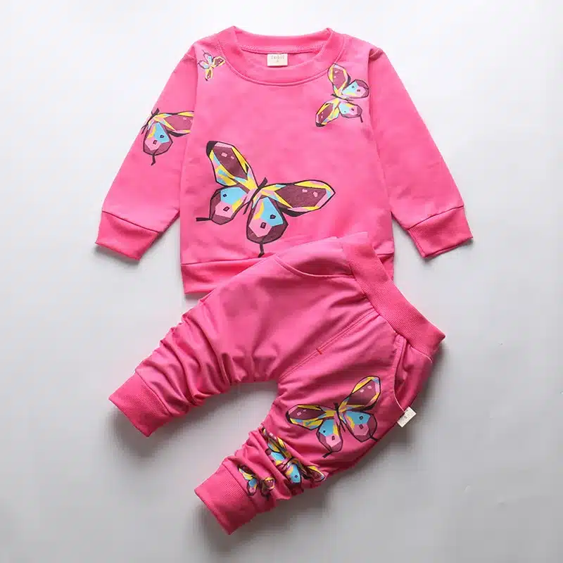 BibiCola Spring Autumn Newborn Baby Girl Clothing Set Kids Tracksuit Printed T-shirt+Casual Pants 2PCS Children Clothes Suit 9
