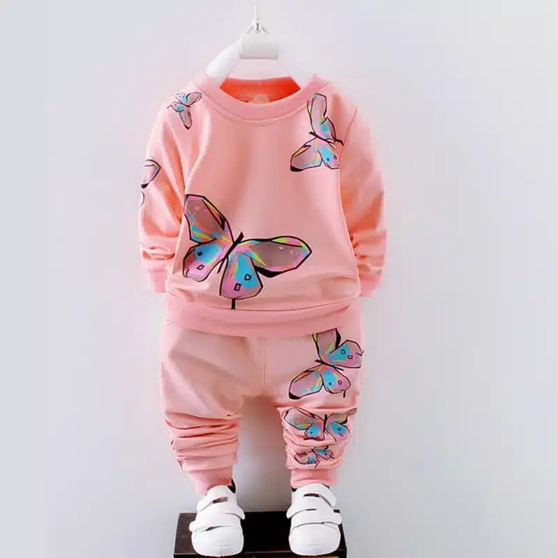 BibiCola Spring Autumn Newborn Baby Girl Clothing Set Kids Tracksuit Printed T-shirt+Casual Pants 2PCS Children Clothes Suit 12