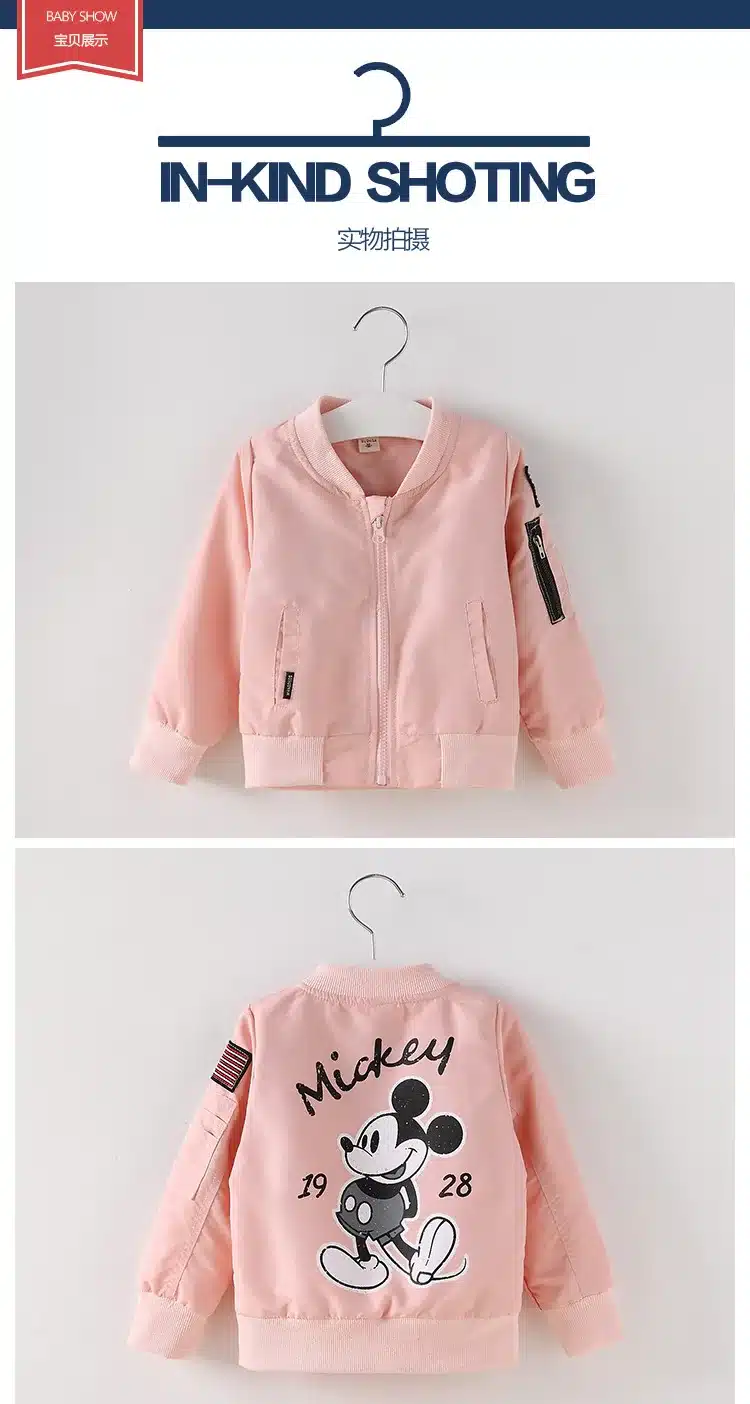 Fashion Baby Clothing Mickey Girls Boys Jackets Kids Coat Mickey's Clothes Infantil Autumn Spring Outwear Baseball Windbreaker 11