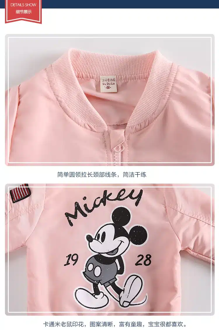 Fashion Baby Clothing Mickey Girls Boys Jackets Kids Coat Mickey's Clothes Infantil Autumn Spring Outwear Baseball Windbreaker 13