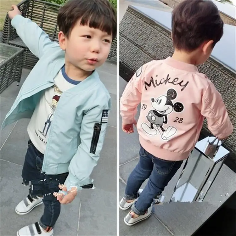 Fashion Baby Clothing Mickey Girls Boys Jackets Kids Coat Mickey's Clothes Infantil Autumn Spring Outwear Baseball Windbreaker 17